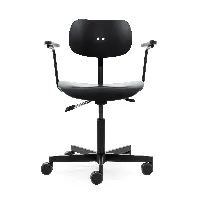 wilde + spieth - chaise pivotante avec accoudoirs s 197 r 20 support noir - noir/lxhxp 58x66x58cm/structure noir