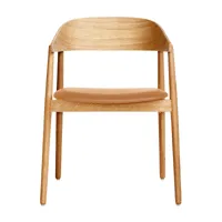 andersen furniture - chaise avec accoudoirs ac2 cuir - chêne/laqué mat/lxhxp 58x74x53cm/surface d’assise cuir cognac