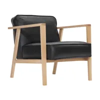andersen furniture - chaise longue lc1 - noir/cuir sevilla 4001/lxhxp 72x77x82cm/structure chêne pigmenté blanc