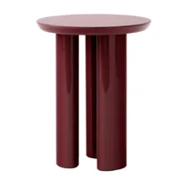 &tradition - table d'appoint tung ja3 - rouge bordeaux/mdf laqué très brillant/plateau de table 1,1cm/hxø 48x38cm