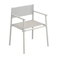 emu - chaise à jardin avec accourdoirs terramare - blanc-gris/emu-tex en fil pvc (100% chlorure de polyvinyle)/lxhxp 61x79x53cm/structure aluminium bl