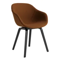 hay - chaise avec accoudoirs about a chair aac 223 chêne noir - marron/hallingdal 350 ( 70% laine vierge, 30% viscose)/structure en chêne laqué noir à