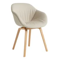 hay - chaise avec accoudoirs about a chair aac 223 soft chêne laqué - marron/vidar 146  (96% laine vierge, 4% nylon)/structure en chêne laqué à base..