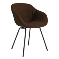hay - chaise avec accoudoirs about a chair aac 227 soft structure noir - marron/hallingdal 370 ( 70% laine vierge, 30% viscose)/structure en acier pei