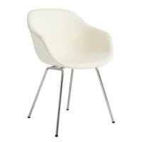 hay - chaise avec accoudoirs about a chair aac 227 structure chromé - blanc/vidar 106  (96% laine vierge, 4% nylon)/structure acier chromé/avec patins