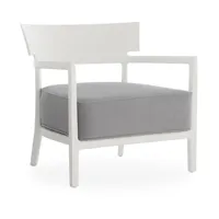 kartell - fauteuil de jardin cara - gris/housse 100% polyacrylique/lxhxp 68x67x69cm/structure blanc mat