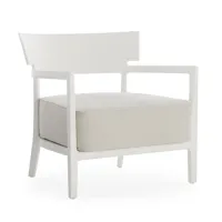 kartell - fauteuil de jardin cara - blanc/housse 100% polyacrylique/lxhxp 68x67x69cm/structure blanc mat
