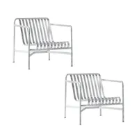 hay - set de 2 fauteuils de jardin basse palissade galvanisé - acier/galvanisé/lxhxp 73x70x81cm