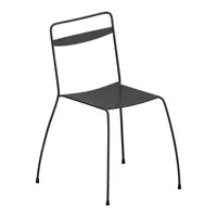 zeus - chaise tondella - gunmetal/laqué polyester époxy/lxhxp 55x80x52cm