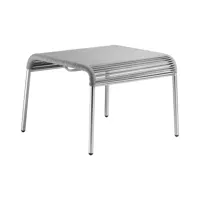 fdb møbler - tabouret de jardin m20l teglgård - gris clair métallique chiné/brossé/lxhxp 50x36x50cm/profondeur du siège 50cm