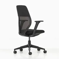 vitra - chaise de bureau acx light - nero/dossier x net (100% polyester)/assise silk mesh (67% polyester, 33% polyamide)/avec réglage de la profondeur