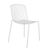 jan kurtz - chaise de jardin mori - blanc/revêtu par poudre/lxlxh 56x53x82cm
