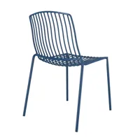 jan kurtz - chaise de jardin mori - bleu/revêtu par poudre/lxlxh 56x53x82cm