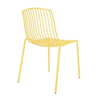 jan kurtz - chaise de jardin mori - jaune/revêtu par poudre/lxlxh 56x53x82cm