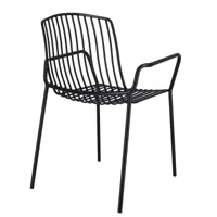 jan kurtz - chaise de jardin avec accoudoirs mori - noir/revêtu par poudre/lxlxh 56x58x82cm