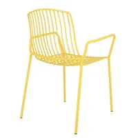 jan kurtz - chaise de jardin avec accoudoirs mori - jaune/revêtu par poudre/lxlxh 56x58x82cm