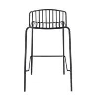 jan kurtz - chaise de bar de jardin mori 65cm - noir/revêtu par poudre/lxlxh 49x49x81cm