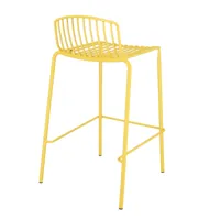 jan kurtz - chaise de bar de jardin mori 65cm - jaune/revêtu par poudre/lxlxh 49x49x81cm
