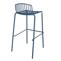 jan kurtz - chaise de bar de jardin mori 75cm - bleu/revêtu par poudre/lxlxh 49x49x94cm