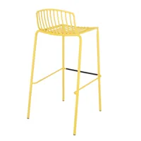 jan kurtz - chaise de bar de jardin mori 75cm - jaune/revêtu par poudre/lxlxh 49x49x94cm