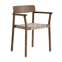 &tradition - chaise avec accoudoirs betty tk9 - chêne fumé/sangle en lin nature/lxpxh 61x48x78cm/structure chêne massif laqué