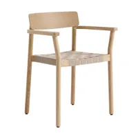 &tradition - chaise avec accoudoirs betty tk9 - chêne naturel/sangle en lin nature/lxpxh 61x48x78cm/structure chêne massif laqué
