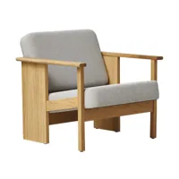 form & refine - fauteuil lounge chêne huilé block - gris/gabriel grain/lxlxh 69,5x73,5x70cm