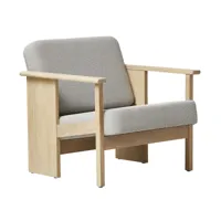 form & refine - fauteuil lounge chêne blanc huilé block - gris/gabriel grain/lxlxh 69,5x73,5x70cm