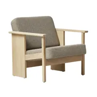 form & refine - fauteuil lounge chêne blanc huilé block - marron 227/hallingdal 65/lxlxh 69,5x73,5x70cm/structure en chêne blanc huilé
