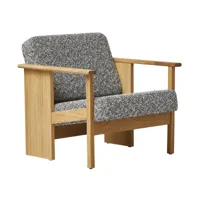 form & refine - fauteuil lounge chêne huilé block - noir-blanc 0004/zero/lxlxh 69,5x73,5x70cm/structure en chêne huilé