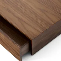 new works - table basse avec tiroir mass wide - noyer/laqué mat/lxlxh 103x75x21cm