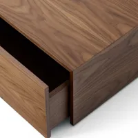 new works - table basse avec tiroir mass high - noyer/laqué mat/lxlxh 103x60x27cm