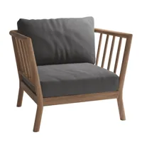 fritz hansen - skagerak - fauteuil lounge de jardin skagerak tradition - charbon de bois/tuva textil agora panama (100% polyacrylique)/lxhxp 90,5x82x7