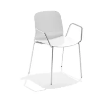 midj spa - liù p-r, chaise moderne avec accoudoirs pour l&apos;intérieur et l&apos;extérieur avec assise en plastique, restylon, et structure en méta (4 pezzi)