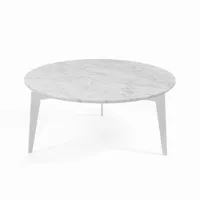 pezzani - table basse ronde en métal et marbre, achetez avec style chez arredintaly