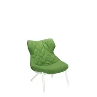 fauteuil foliage - laine verte - blanc