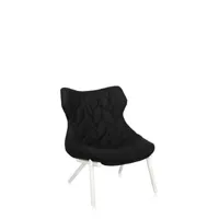 fauteuil foliage - laine noire - blanc