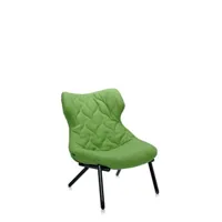 fauteuil foliage - laine verte - noir