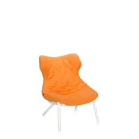 fauteuil foliage - laine orange - blanc