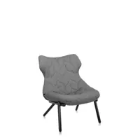 fauteuil foliage - trevira grise - noir