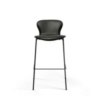 tabouret de bar playchair lowback - cuir noir - 75 cm