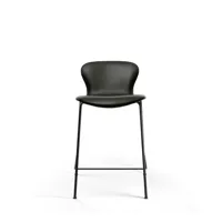 tabouret de bar playchair lowback - cuir noir - 65 cm