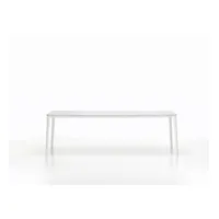 table de salle à manger plate  - marbre blanc - blanc - 240 x 100 cm