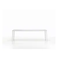 table de salle à manger plate  - marbre blanc - blanc - 200 x 90 cm