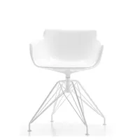 chaise avec accoudoirs pivotante flow slim lem - blanc
