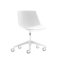 chaise rotative flow piètement 5&nbsp;branches - blanc