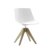 chaise rotative flow vn piètement chêne - blanc - chêne blanchi