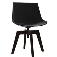 chaise rotative flow piètement chêne - noir - chêne marron lasuré