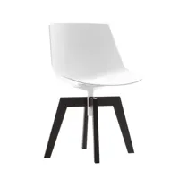 chaise rotative flow piètement chêne - blanc - chêne marron lasuré