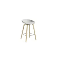 about a stool aas 33 - chêne savonné - divina melange 120 - gris clair - repose-pied acier inoxydable - hauteur d'assise 75 cm